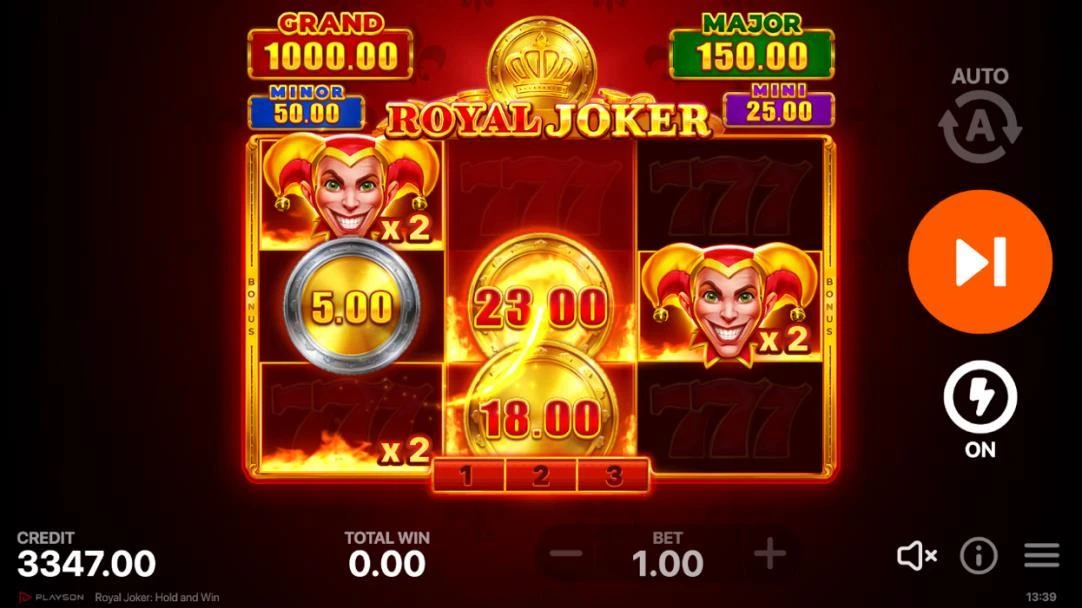 Jokers, gouden munten en Royal Bonus in de Hold and Win-ronde